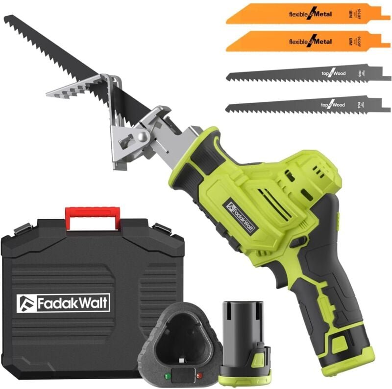 Pulituo - Scie Sabre Sans Fil 12V Scie Egoîne Electrique sans Fil Vitesse Variable 0-2700RPM,vert scie sabre sans fil av...