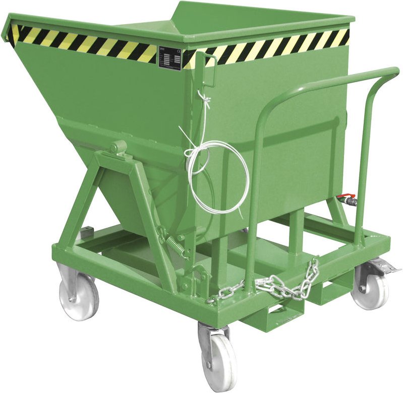 Bauer Späne-Kippmulde SKS 400, lackiert, Resedagrün