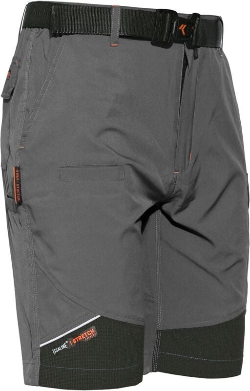 Thumbnail - Issaline 8836B-080 Extrem hellgraue Arbeits-Bermudashorts schwarzen Einsätzen L