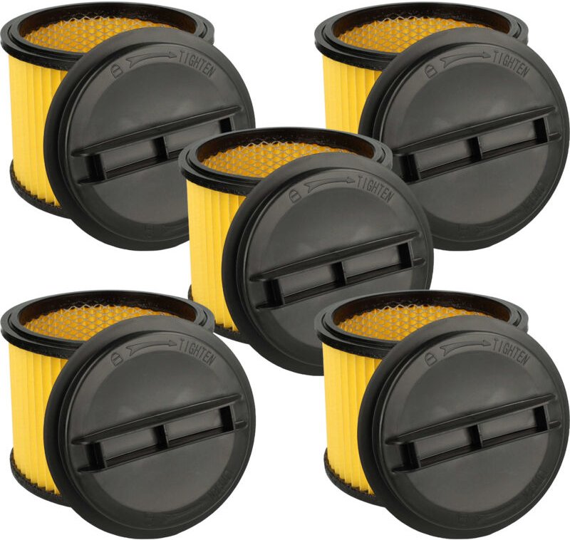 vhbw 5x Faltenfilter Ersatz für Einhell 23.511.13 für Staubsauger - Filter, Patronenfilter, schwarz gelb
