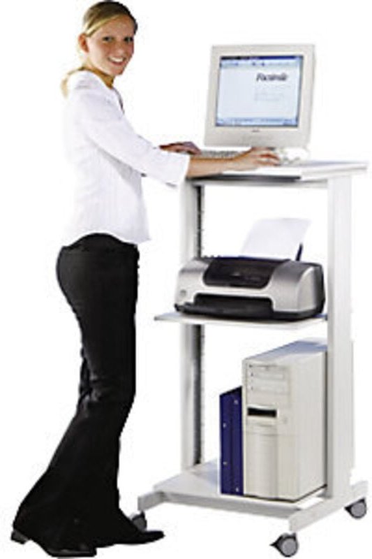 PC-Arbeitstisch H1180xB600xT500mm lichtgrau fahrbar