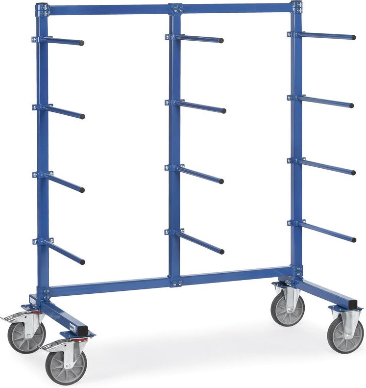 Fetra Tragarmwagen 1200x800mm, 12 Tragarme einseitig mit PVC-Schlauch mit Abrollsicherung