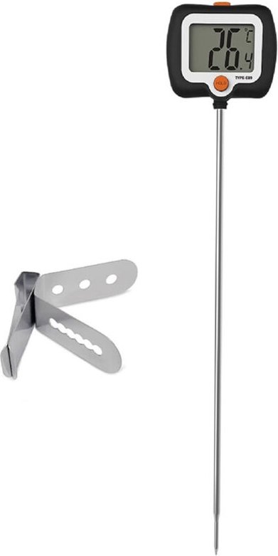 Digitales Zuckerthermometer mit Topfclip, Ölthermometer aus Edelstahl, 180° drehbare Sonde, elektronische Anzeige zum Ko...