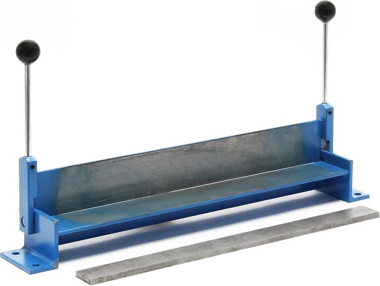 Blechbiegemaschine 460 mm (18') Blechlänge, max. 90° Biegewinkel, Abkantbank zum Blech Abkanten aus Gusseisen in Blau un...