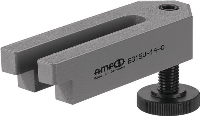 AMF - Spanneisen 6315V abgesetzt mit Stützschraube Nut 16 + 18 mm
