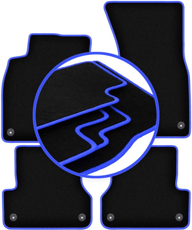 CARLUX-BLUE Autofußmatten für: Audi A6 C7 Limousine, Kombi, Avant (2011-2017)