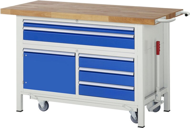 Werkbank mit absenkbarem Fahrgestell Modell 8922 b 1500 x t 700 x h 920mm - RAU