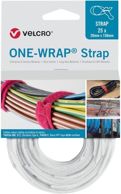 Klettkabelbinder one-wrap® Strap weiß 330 mm 25 Stück