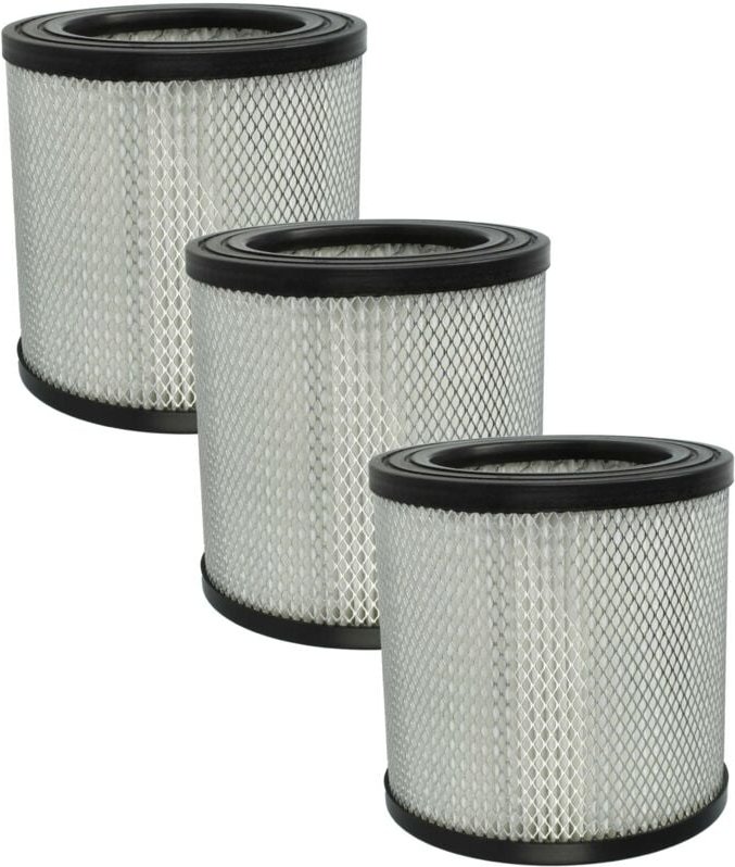 vhbw 3x Faltenfilter kompatibel mit Stanley SXVC20XTE Staubsauger - Filter, Patronenfilter, schwarz weiß silber