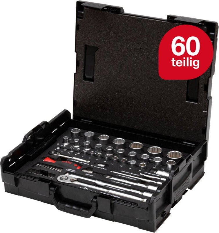 Wiha - Steckschlüssel- und Bit Set 1/4' und 1/2' 60-tlg. inkl. L-Boxx (44685)