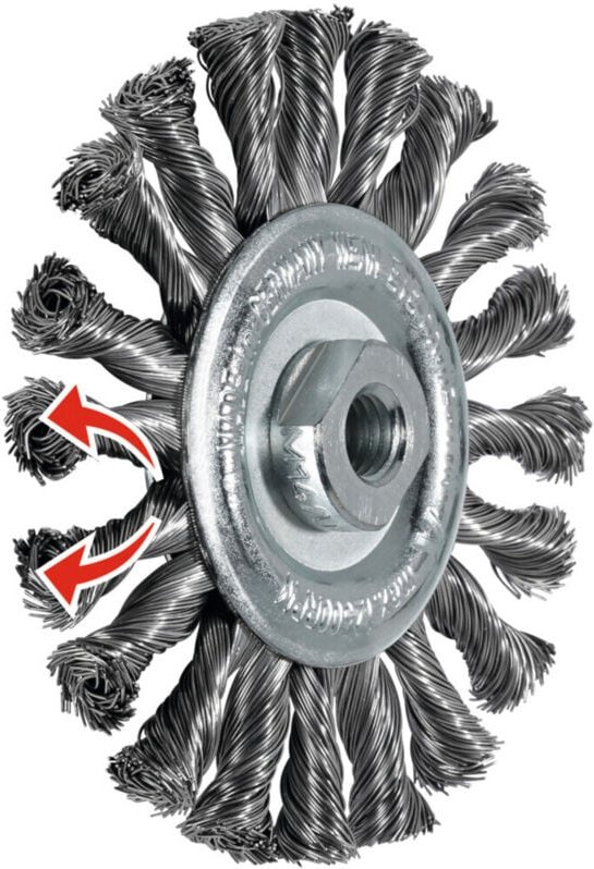 Lessmann ® - Lessmann Rundbürste Wechselzopfung, Stahldraht 0,50 mm, Bürsten-⌀xBohrungs-⌀ / Gewinde: 125XM14 mm