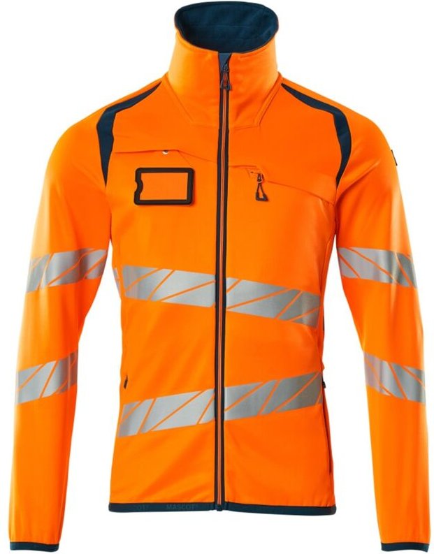 Thumbnail - Mascot Fleecepullover mit Reißverschluss 19103 Gr. 3XL hi-vis orange/dunkelpetroleum
