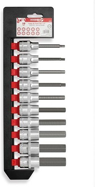 Satz mit 10 Steckschlüsseln 1/2 Inbusspitze s/l Zoll DOGHER 5341-053