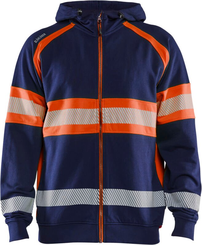 Hochsichtbarer Kapuzen-Arbeitssweatshirt 3552 - Marine/Orange XL