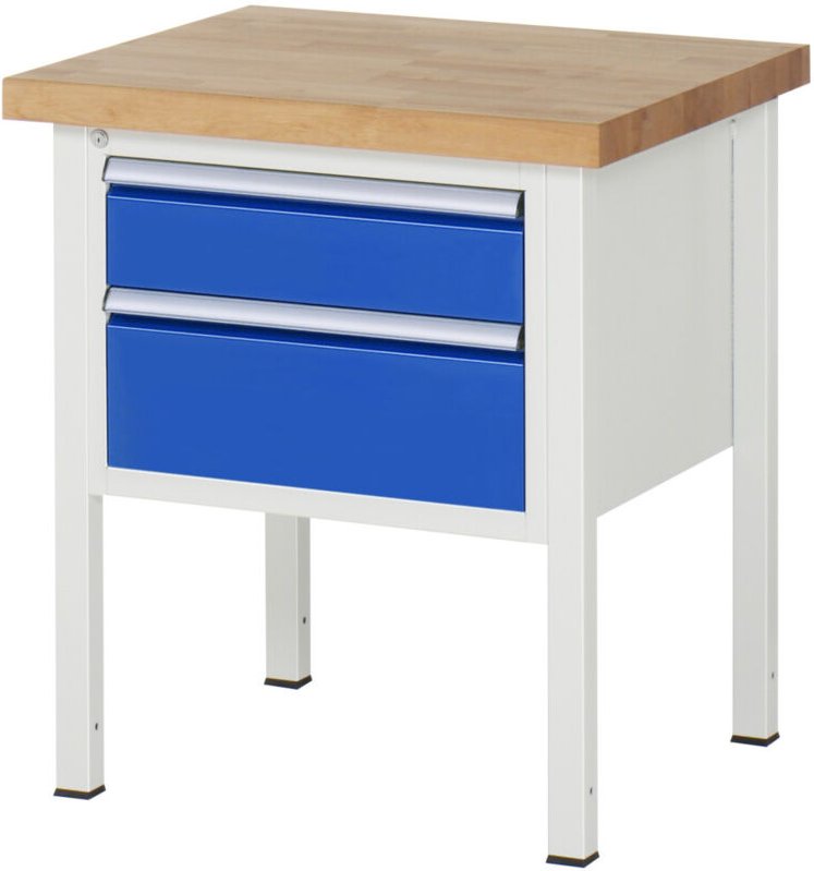 Werkbank höhenverstellbar 8123A2, B750xT700xH840-1040mm, 2x Schublade-TA - RAU