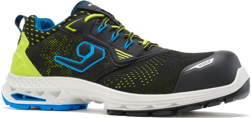 Base New York B1704D S1PS esd sc lg fo sr Vegan Arbeitshalbschuhe - 47 eu - Schwarz/Neongelb