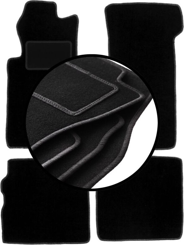 Kompletter Satz Veloursmatten für: Mercedes SL R107 lange Fronten (1971-1989)