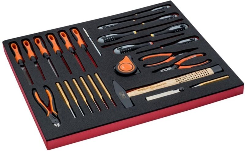 Bahco Fit&Go 3/3 Schaumstoffeinlage Satz Zangen, Schlagwerkzeug, Feilen und Schraubendreher - 27-tlg.