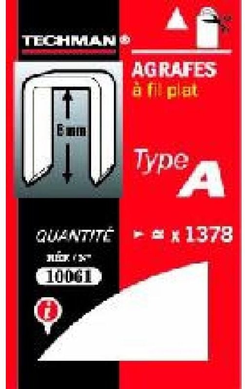 10 mm Klammern - Typ A Techman