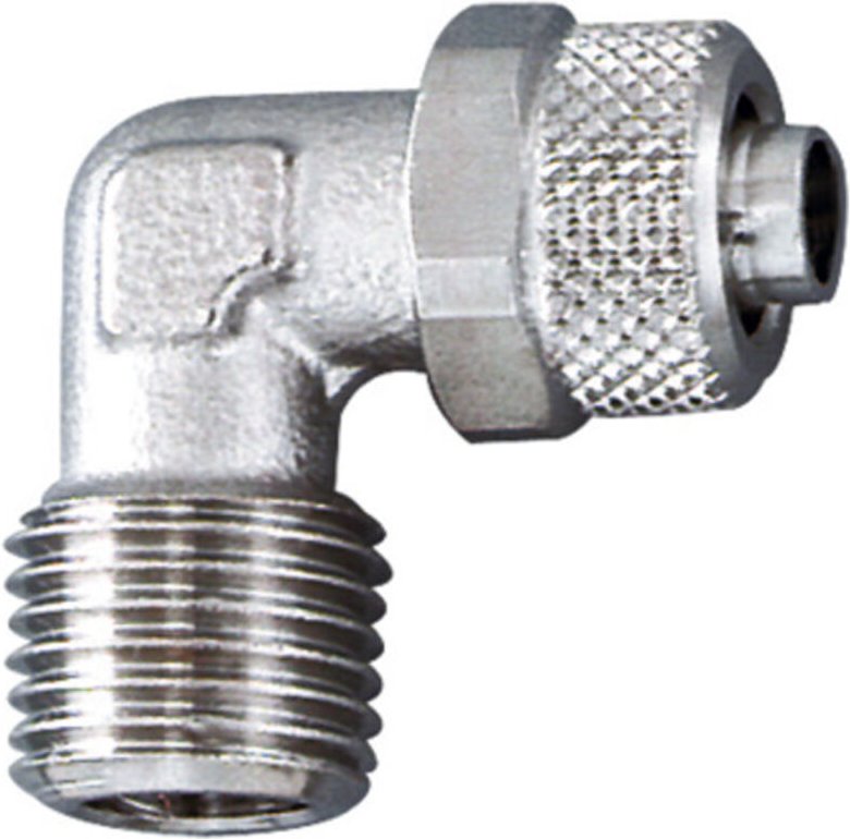 Winkel-Einschraubverschraubung, r 1/8 a., für Schlauch 6/4 - Riegler