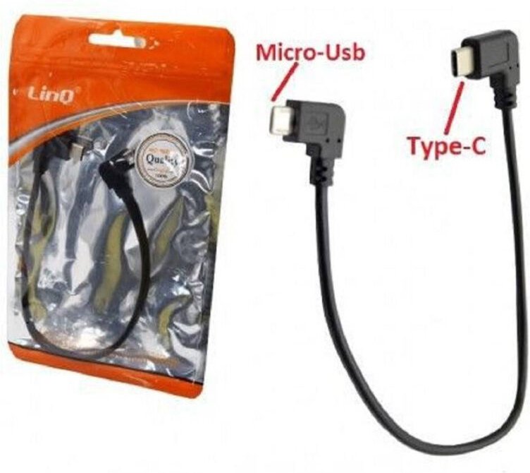 Trade Shop - ACVO ADATTATORE VON MICRO USB MASCHIO ZU TYPE-C MASCHIO ANGOLAARE KL-9238 -