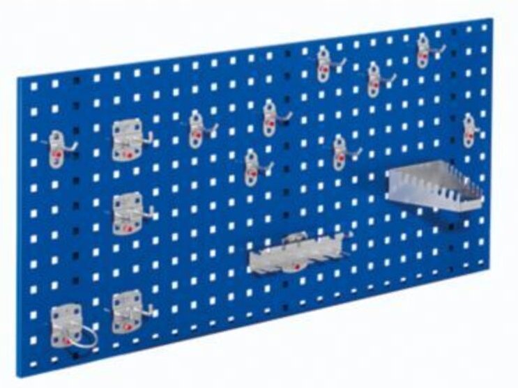 Kappes ®RasterPlan Einsteigerset 1 1x Lochplatte 1000x450mm 1x Werkzeughaltersortiment 15-teilig Enzianblau RAL 5010