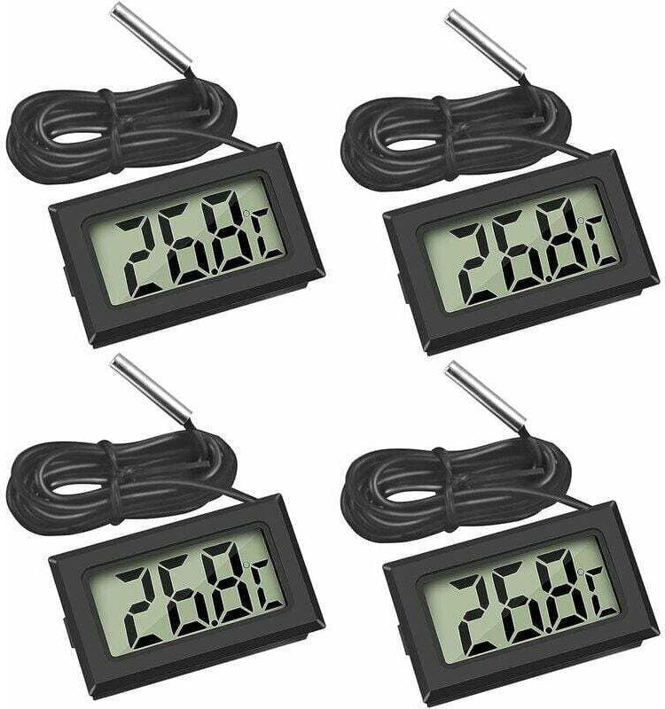 Mini Digital LCD Thermomètre Température avec Sonde de Température Capteur Testeur pour Réfrigérateur Congélateurs Aquar...