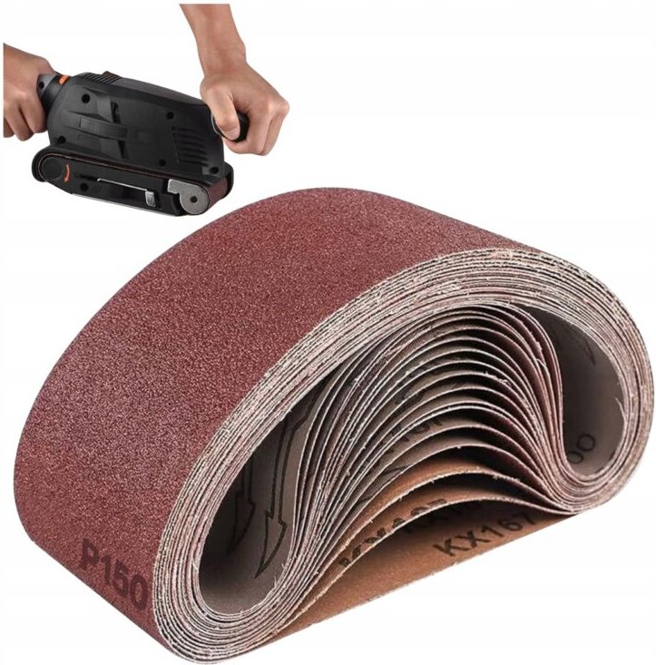 Schleifpapier für Bandschleifer 75x457 P150 10 Stück Endlosband