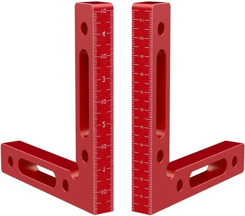 2 Stück Aluminium-90-Grad-Positionierungswinkel, 12 cm x 12 cm, rechtwinkliger Clip für die Holzbearbeitung, Holzbearbei...