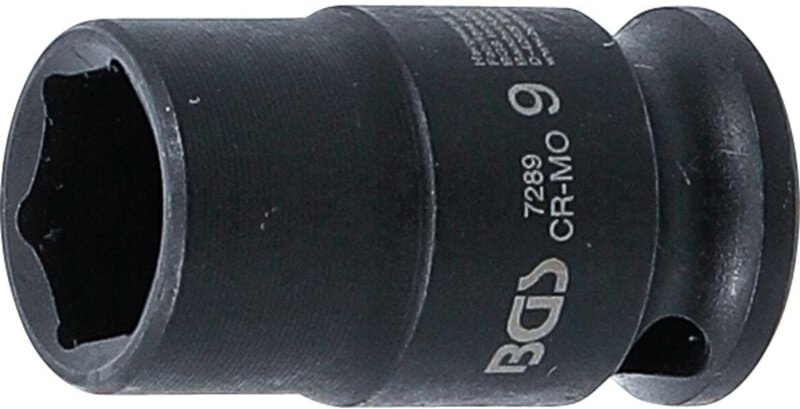 Kraft-Steckschlüssel-Einsatz Sechskant Antrieb Innenvierkant 6,3 mm (1/4") SW 9 mm