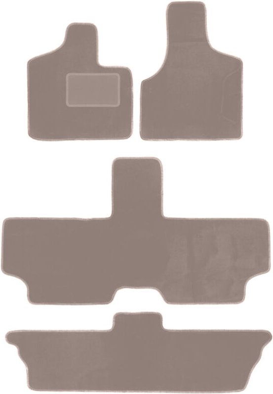 Beige Velours-Fußmatten für: Dodge Caravan / Grand Caravan III 7-Sitzer (2001-2007)