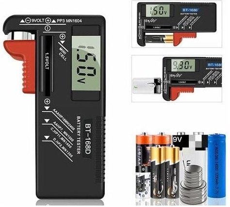Aiperq - Digitaler Batterietester, Universal Batterietester, Batterietester, für aa, aaa, c, d, PP3, 9V, 1,5V, Knopfzell...