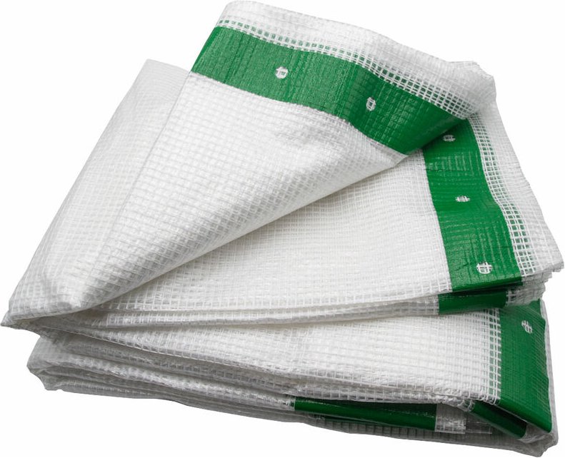 Maillestore - Verstärkte Gerüstplane 170 g/m² - Grüne Bänder Transparent 2,20 m x 20 m