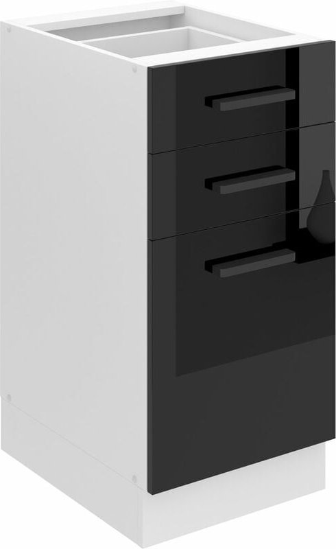 Unterschrank Küche Küchenunterschrank 40 cm Breite Küchenschränke ohne Arbeitsplatte Küchenschrank mit Schubladen Schwar...