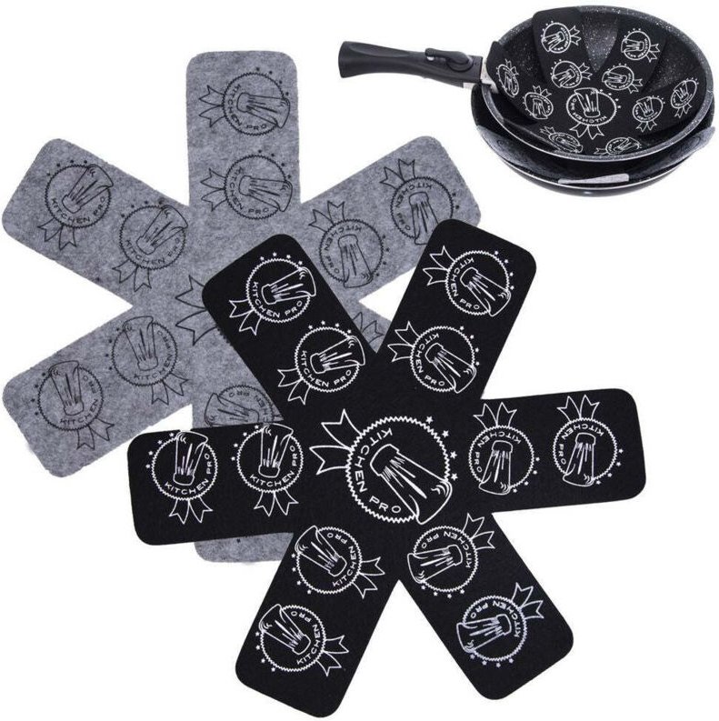 Protective mat for kitchen utensils - blackgrey set of 2