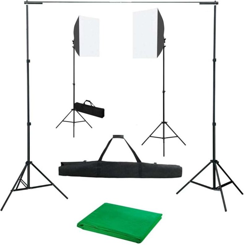 Fotostudio-Set mit Softboxen und Hintergrundsystem - Vidaxl