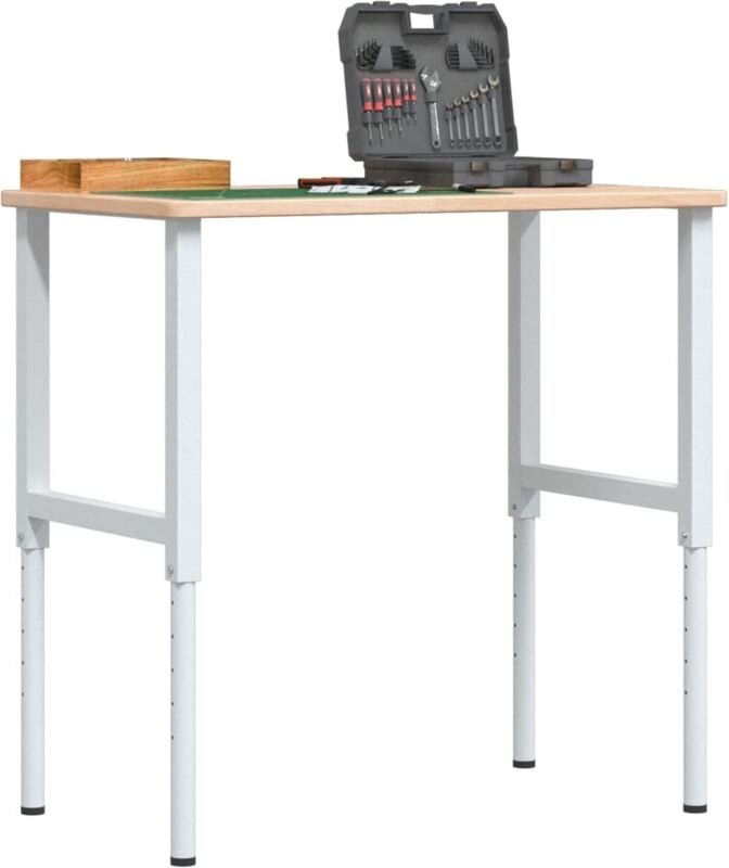 Werkbank 100x60x(71,5-98) cm Massivholz Eiche Rechteckig vidaXL