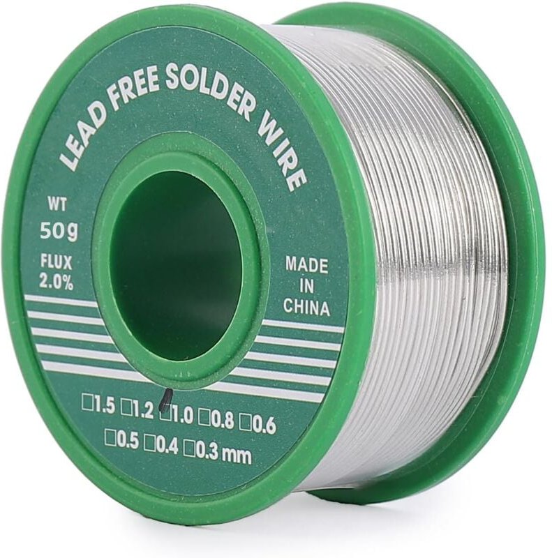 Dolaso - 1 mm bleifreier Lötdraht, 50 g Lötzinndraht, dünner Kolophoniumkern, Sn99 %-Ag0,3 %-Cu0,7 %, Lötzinnspule mit F...