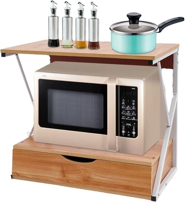 2-Tier Erweiterbares Mikrowellen Regal Eisen Küche Bäcker's Rack Mikrowellenherd Rack Küche Counter Storage Organizer fü...