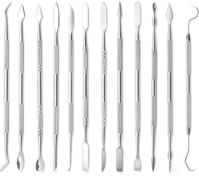 Stahl-Ton-Werkzeuge, Edelstahl-Tonmesser, 12-teiliges Schnitzmesser-Set, Öl-Ton-Handmodellierung, ultraleichter Ton