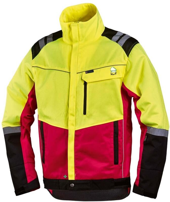 L+d - Forstschutz-Jacke Komfort neongelb/rot Größe s