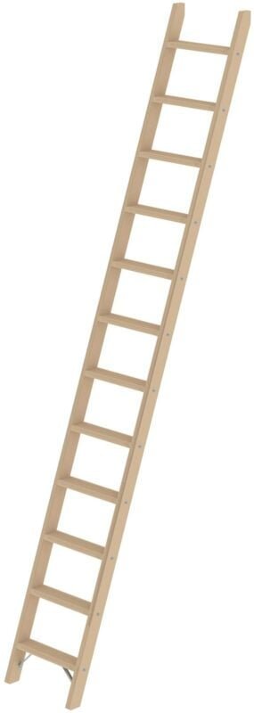 Günzburger Steigtechnik - Stufen-Anlegeleiter Holz ohne Traverse 12 Stufen - 033712