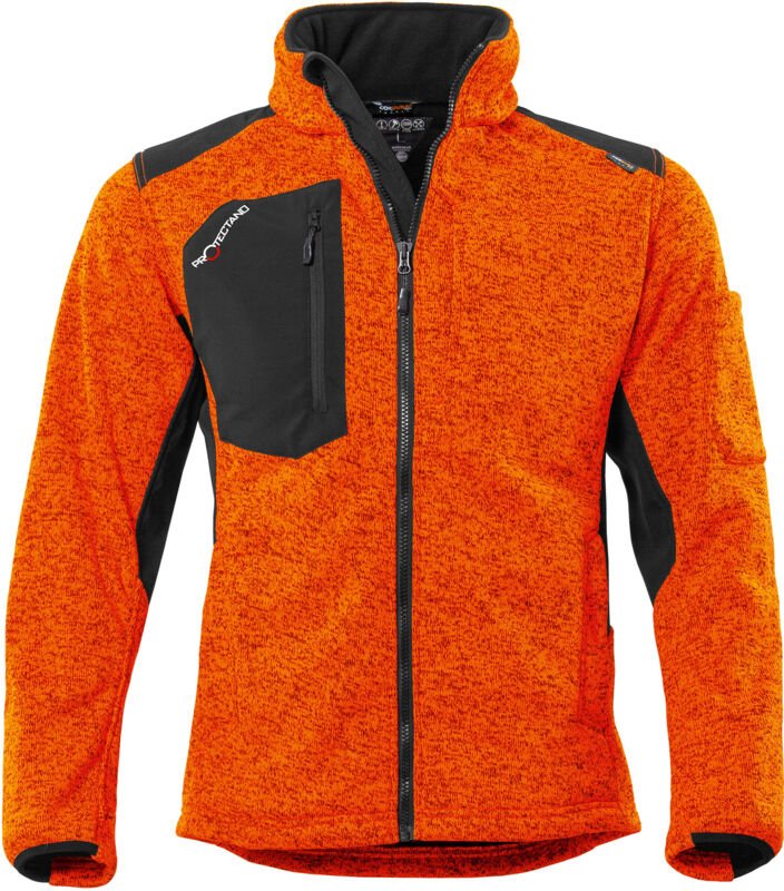 Qualitex Strick-Fleecejacke "protectano" orange 3XL