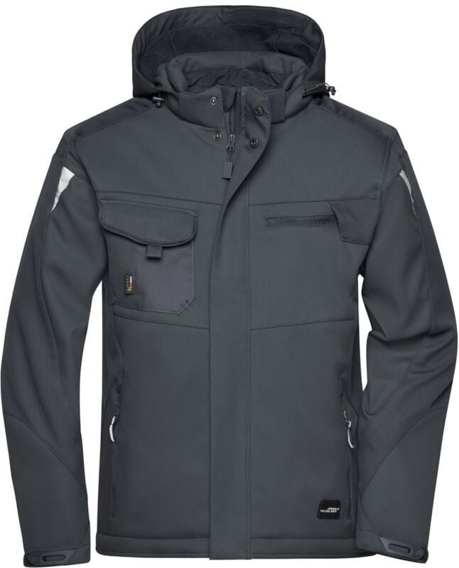 Thumbnail - James & Nicholson Professionelle Softshelljacke mit Innenfutter JN824 Gr. 4XL black/black