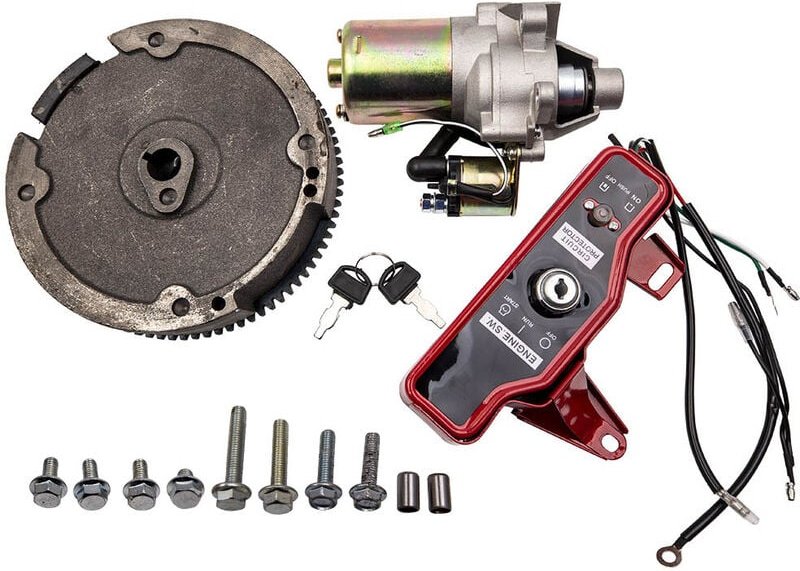 BFO - Anlasser Starter Kit für Honda Motor GX160 5,5 Ps GX200 6,5 PsElectric Start Starter FlyWheel Switch Charging Coil...