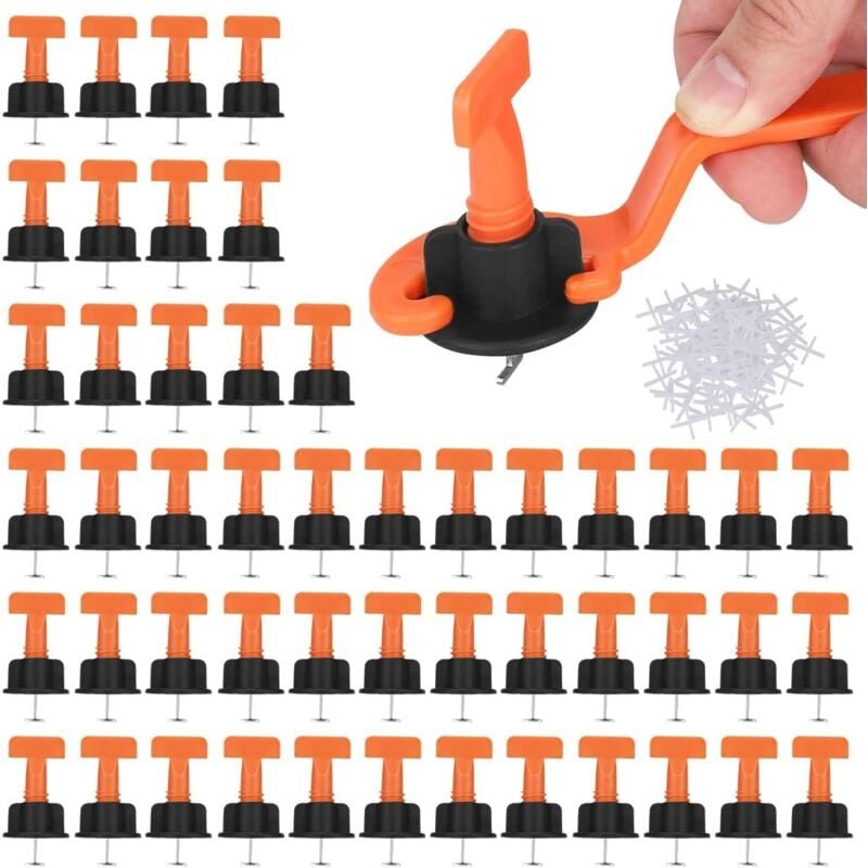 Thumbnail - Fliesennivellierer, 151-teiliges Fliesennivellierer-Nivelliersystem-Kit, 50 wiederverwendbare Fliesennivellierer + 100 A...