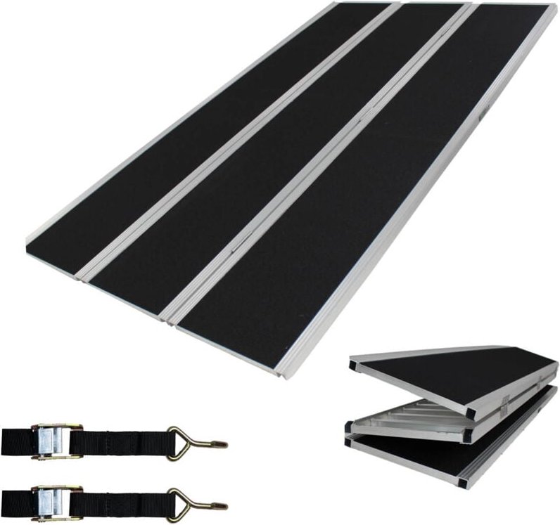 DREIBREIT by TRUTZHOLM 3-fach Auffahrrampe klappbar 255cm Tragkraft 1020kg Alu schwarz beschichtet