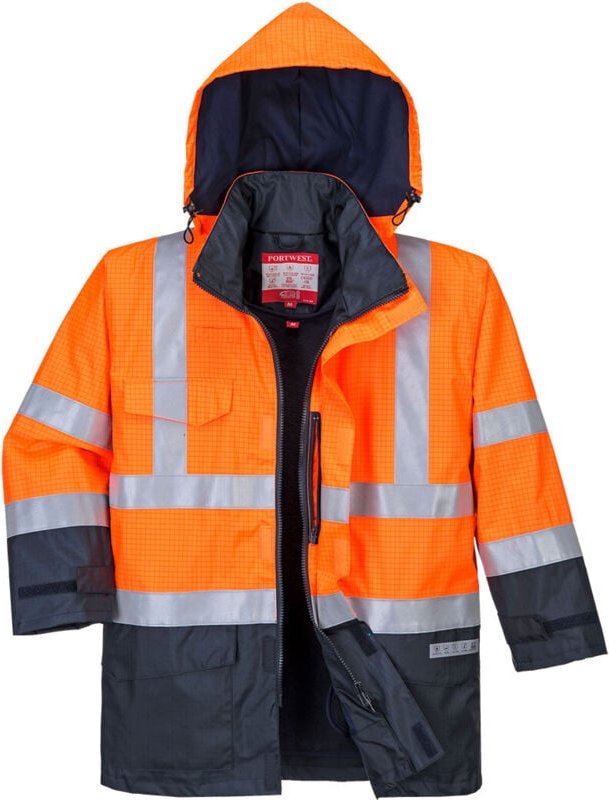 Parka HV Bizflame Rain Multi-Risiken Orange/Marine XL