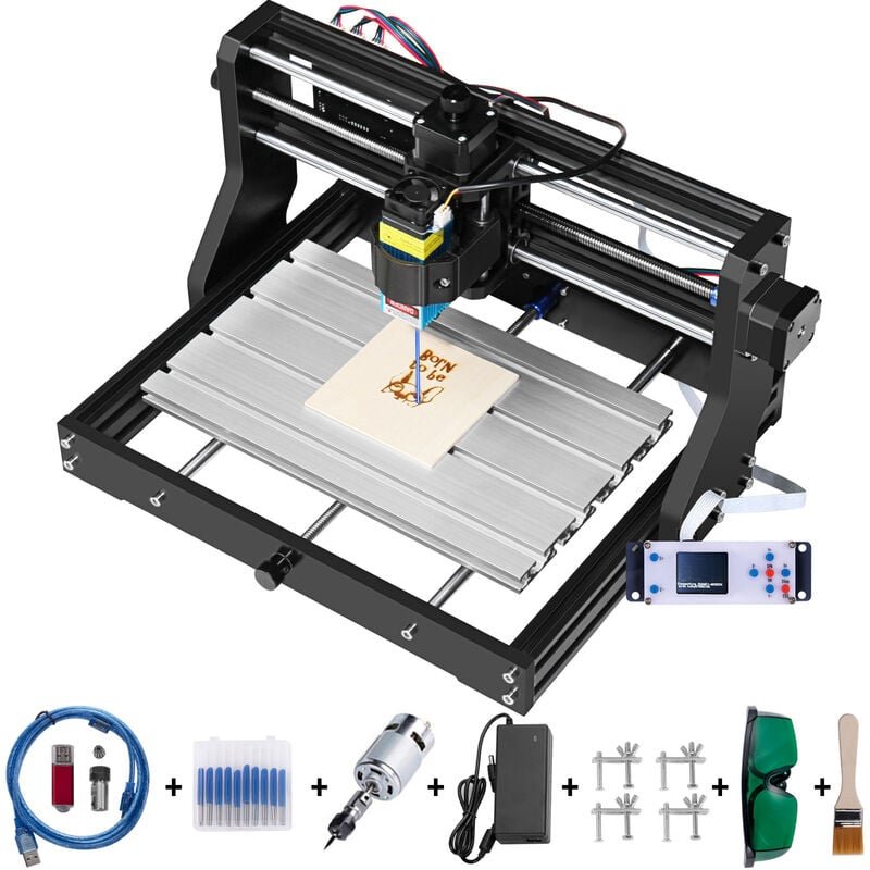 Thumbnail - Vevor 15W cnc 3018 diy Graviermaschine Pro 300x180x45mm Engraving Machine 3 Achse Mini Lasergravierer mit grbl Steuerkar...