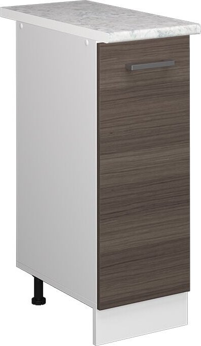 Vicco - Unterschrank R-Line, Grau, 30 cm mit Tür, mit Arbeitsplatte